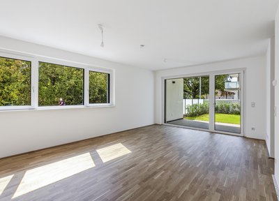 Felmayerpark Wohnzimmer mit Gartenblick