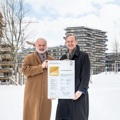 Peter Engert und Gerald Beck - Erschließungszertifikat DGNB Gold