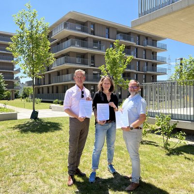 ARE Geschäftsführer Gerald Beck, Projektmanagerin Ulrike Steibl und Projektleiter Jürgen Stradner