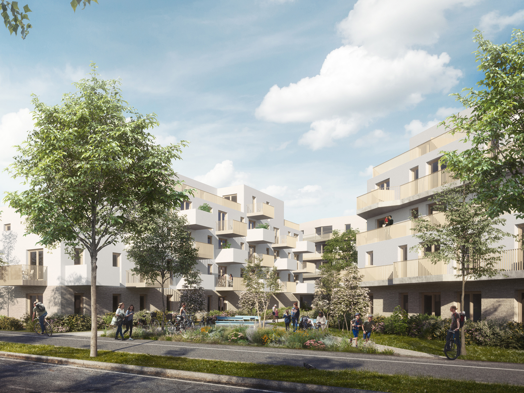 Eschengarten - © Shibukawa Eder Architects Visualisierung - Straßenseite
